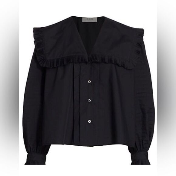 Sea New York Charlie Pleated Blouse size XS - Picture 4 of 11